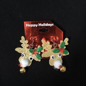 Glittery Reindeer Earrings